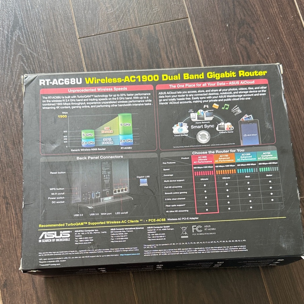 ASUS RT-AC68U Wireless-AC1900 Router - Black - Picture 2 of 2